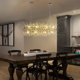 Chrome plating Modern LED Pendant Light Filament Ceiling Hanging Lamp for Kitchen Island Living Room Restaurant