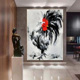 Original Hand Painted Rooster Cock Oil Painting On Canvas Modern Impressionist Animal Art Thick Paints Heavy Texture Aniaml Painting Wall Art For (Style: 01, size: 70x100cm)